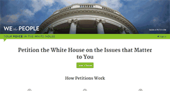 Desktop Screenshot of petitions.whitehouse.gov