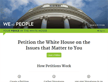 Tablet Screenshot of petitions.whitehouse.gov